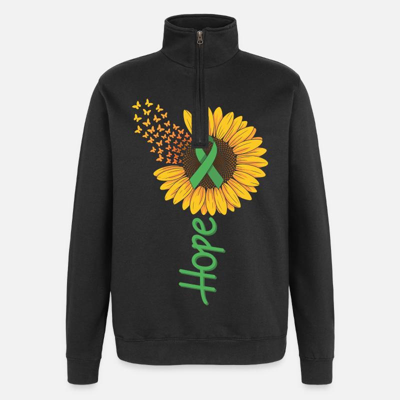 Sonnenblume schmetterlinge  - Quarter-Zip-Sweatshirt - Schwarz