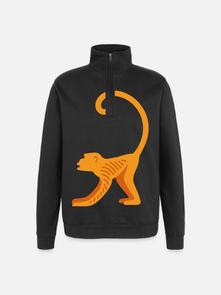Orangutan line logo - Quarter-Zip Sweatshirt - black