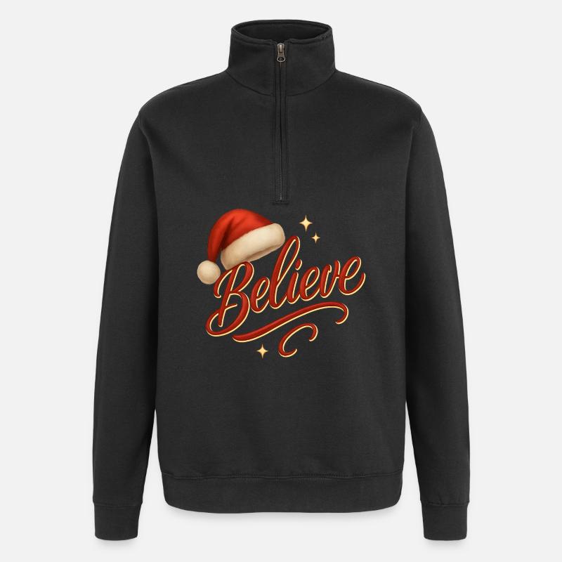 Chapeau de Noël Joyeux Noël - Sweat à zip 1/4 - noir