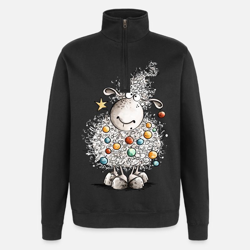 Fleece Navidad Sheep Christmas - Quarter-Zip Sweatshirt - black