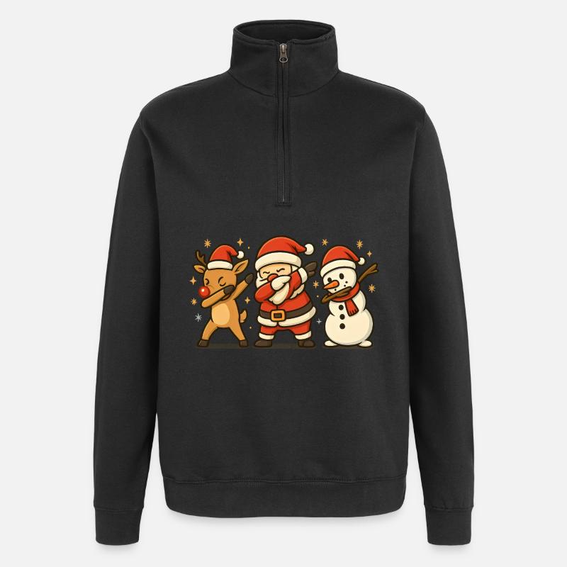 DAB de Noël - Sweat à zip 1/4 - noir