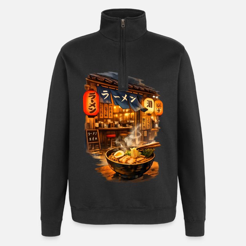 Le ramen, c’est la vie - Sweat à zip 1/4 - noir