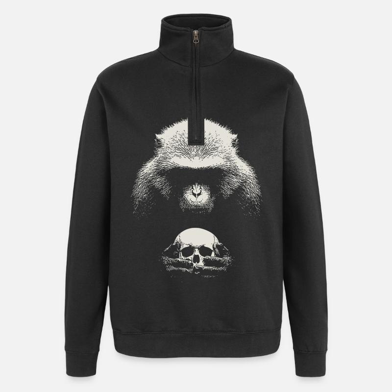 Le singe de Shakespeare - Sweat à zip 1/4 - noir