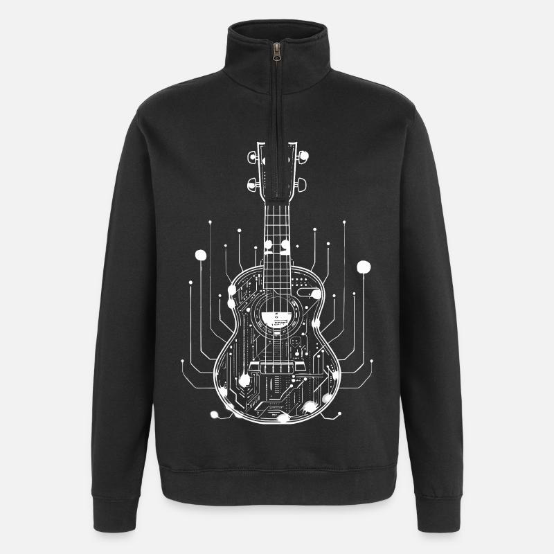 Ukulele Sketch - Quarter-Zip Sweatshirt - black