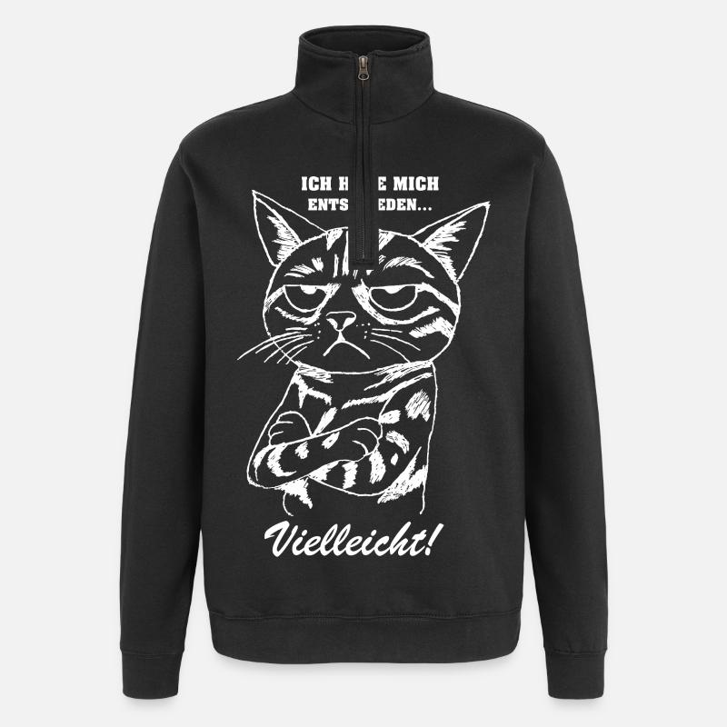 I have decided... - Quarter-Zip Sweatshirt - black