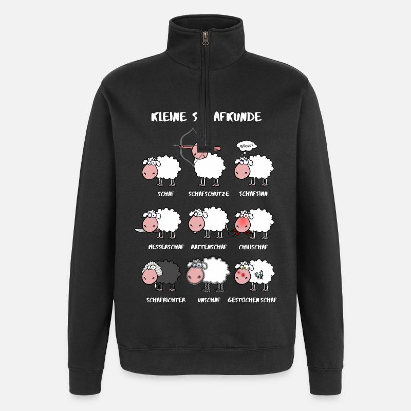 Kleine Schafkunde - Quarter-Zip-Sweatshirt - Schwarz