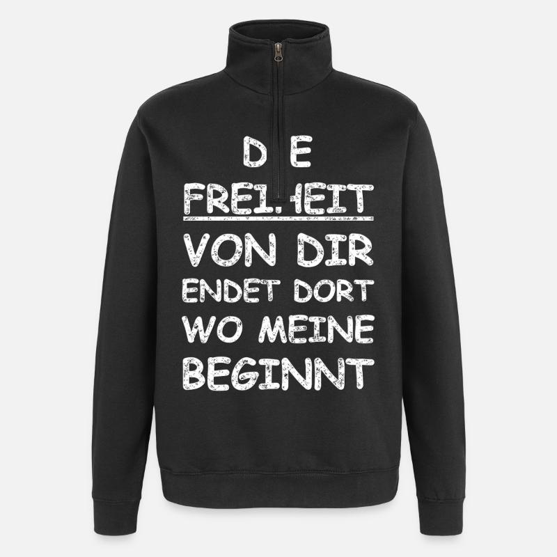 Funny saying: Freedom, Basic Law - Quarter-Zip Sweatshirt - black