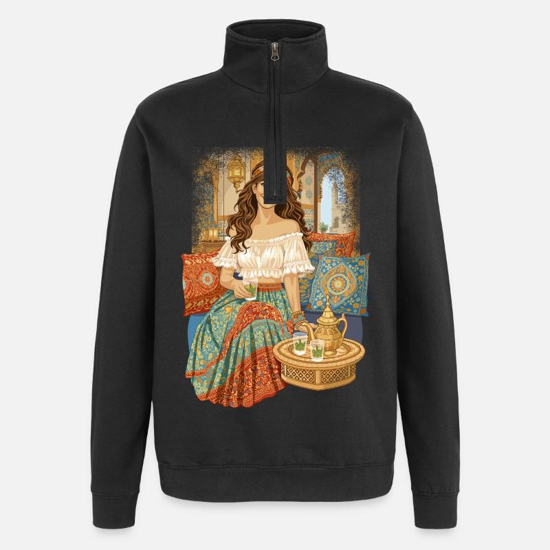 Marrakesch - Sweat à zip 1/4 - noir