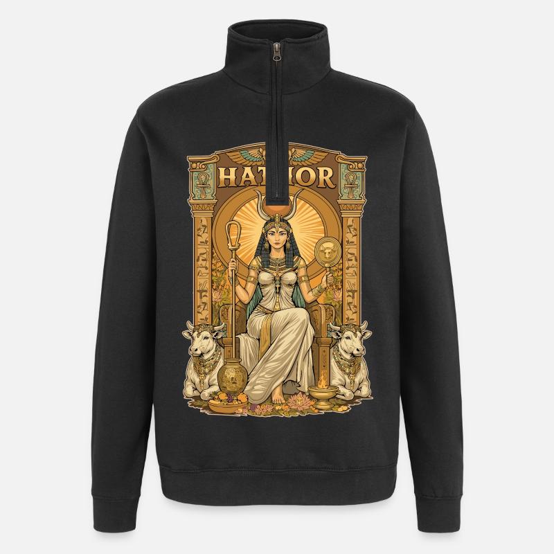 Trône de HATHOR - Sweat à zip 1/4 - noir