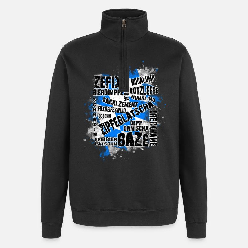 Bayrische Schimpfwörter - Quarter-Zip-Sweatshirt - Schwarz