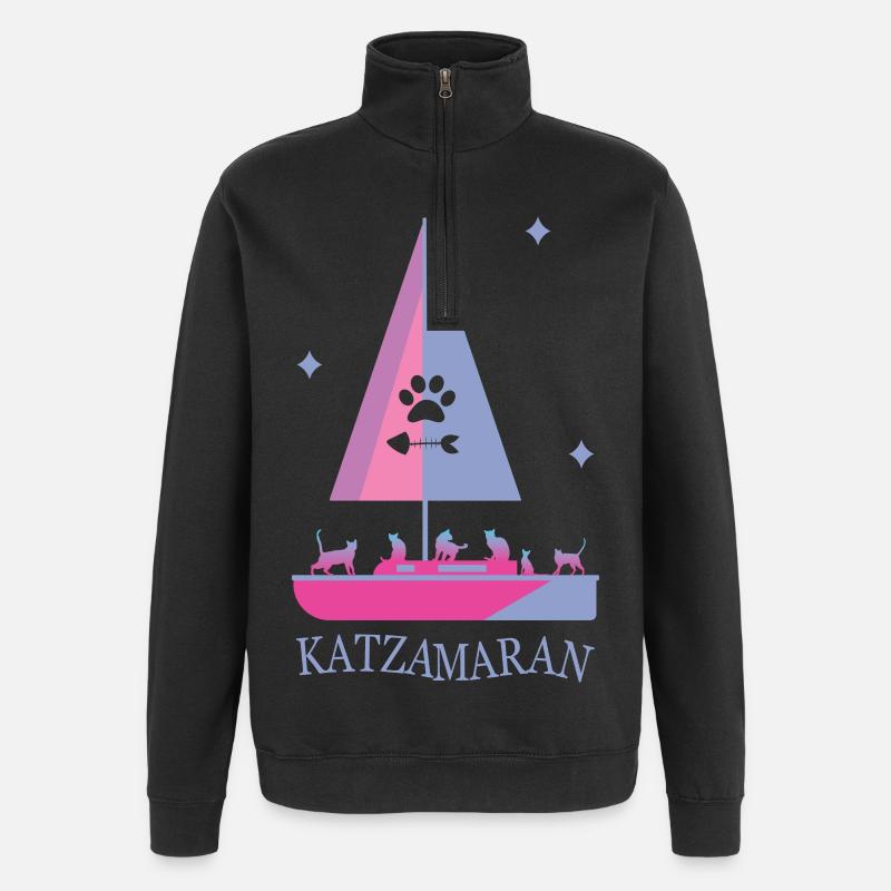 Katzamaran Boot - Quarter-Zip-Sweatshirt - Schwarz