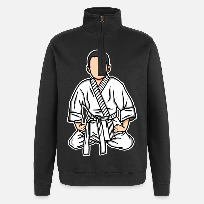 Lustiges Judo Kind - Quarter-Zip-Sweatshirt - Schwarz