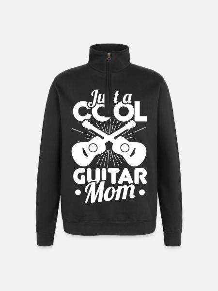Just a cool guitar mom - Quarter-Zip Sweatshirt - black