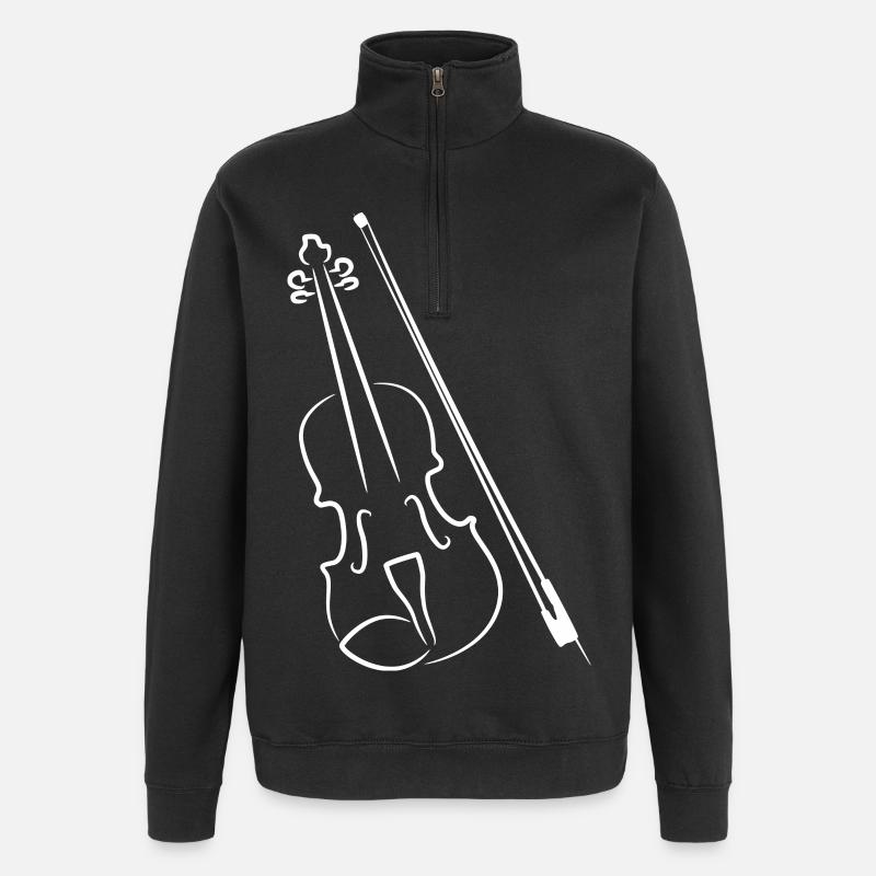 Archet de violon - Sweat à zip 1/4 - noir