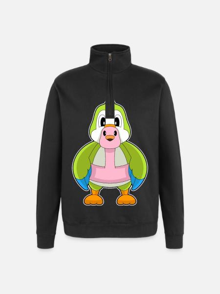 Parrot Flamingo - Quarter-Zip Sweatshirt - black
