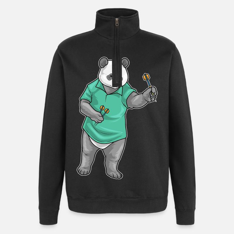 Panda Dart Dartpfeil - Sweat à zip 1/4 - noir