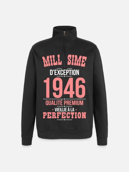 1946 – Millésime d’exception – Qualité premium - Sweat à zip 1/4 - noir