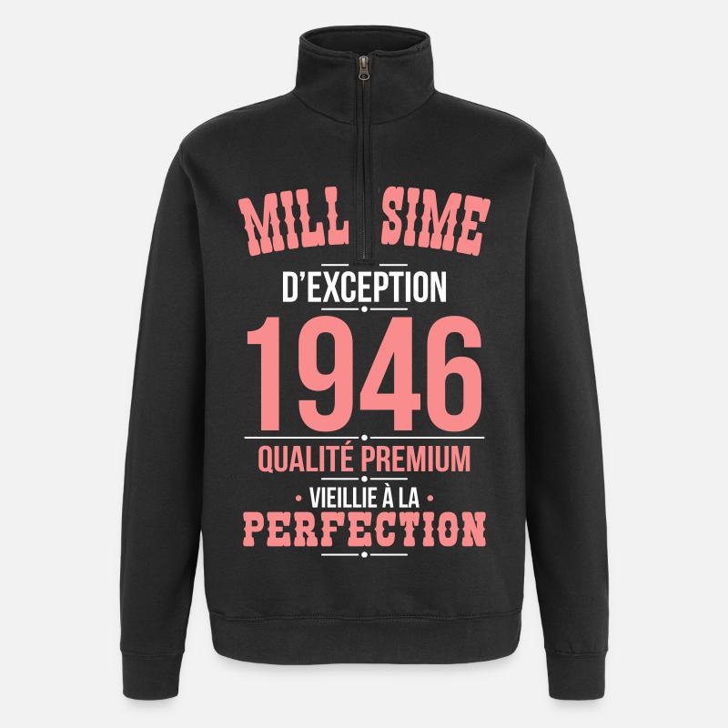 1946 – Millésime d’exception – Qualité premium - Sweat à zip 1/4 - noir