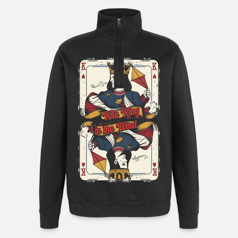 Cerf-volant Cerf-volant Roi dans le vent - Sweat à zip 1/4 - noir