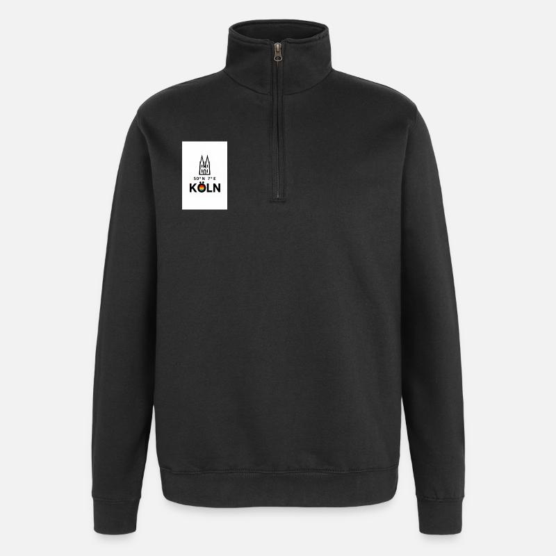 Cologne Compass 50°N 7°E Skyline - Quarter-Zip Sweatshirt - black