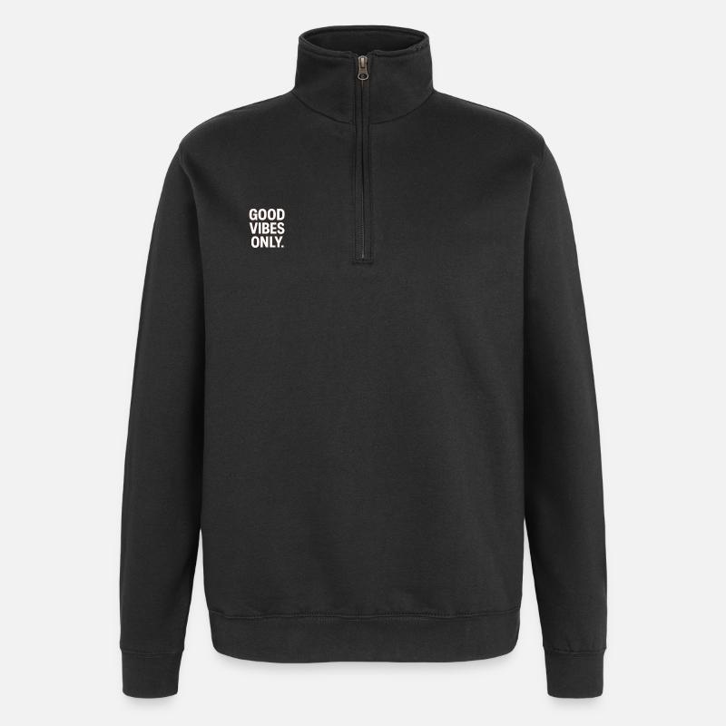 Gute Vibes Only - Neon Kontrast - Quarter-Zip Sweatshirt - black