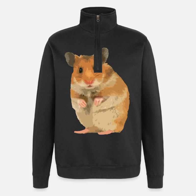 Hamster - Sweat à zip 1/4 - noir