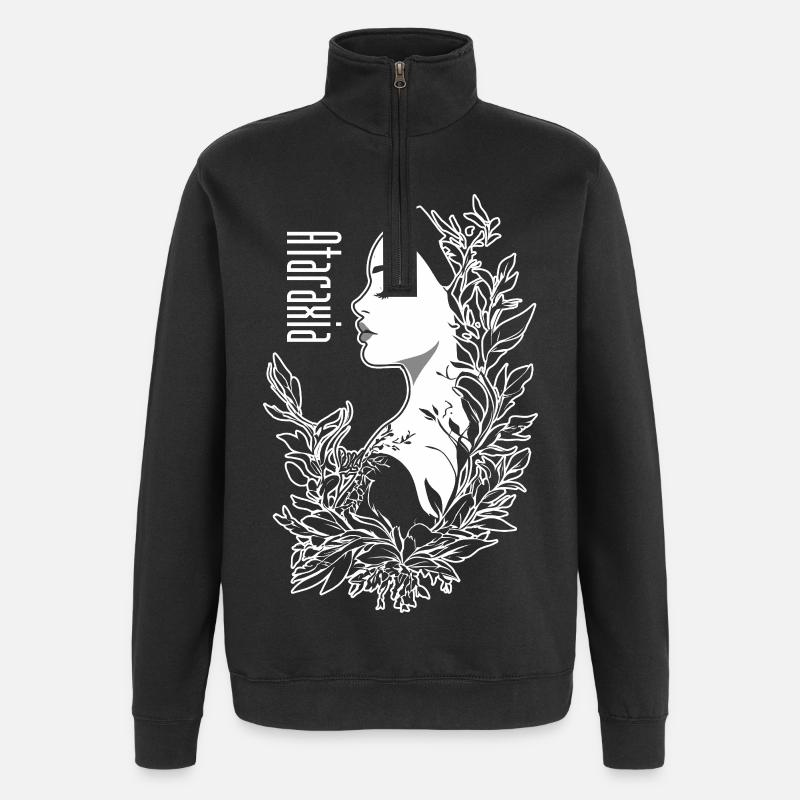 Ataraxia Weiß - Quarter-Zip-Sweatshirt - Schwarz