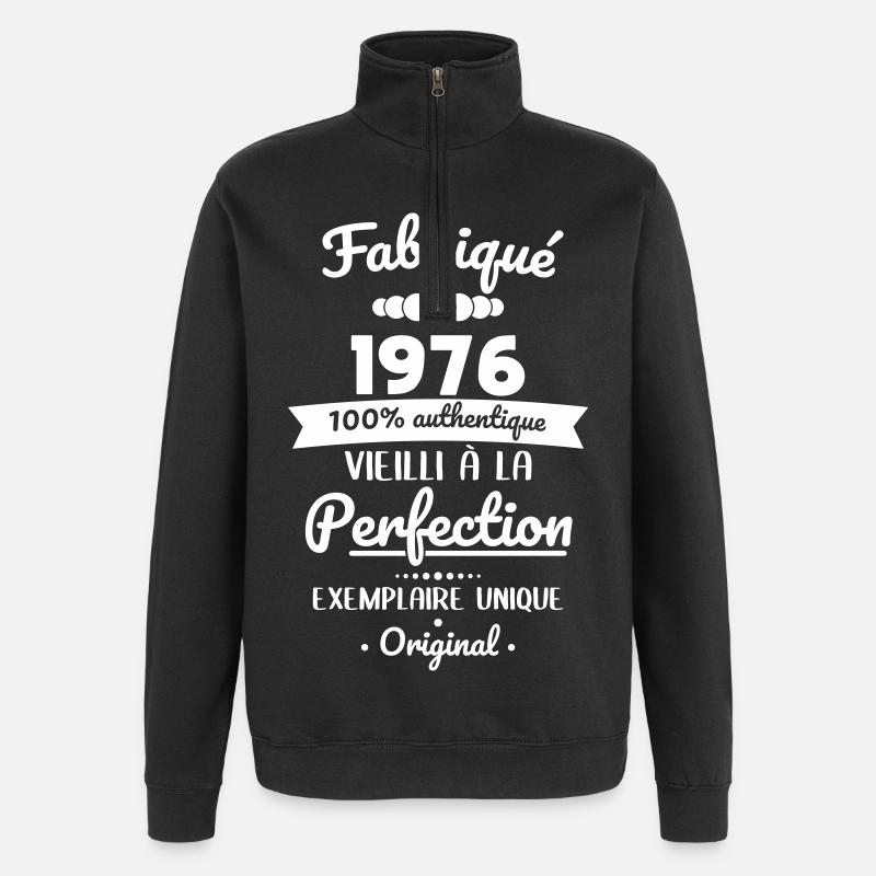 Hergestellt 1976 – Perfekt gereift - Quarter-Zip-Sweatshirt - Schwarz