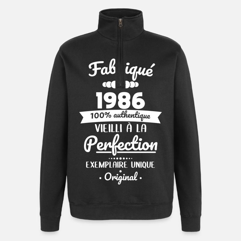 Hergestellt 1986 – Perfekt gereift - Quarter-Zip-Sweatshirt - Schwarz