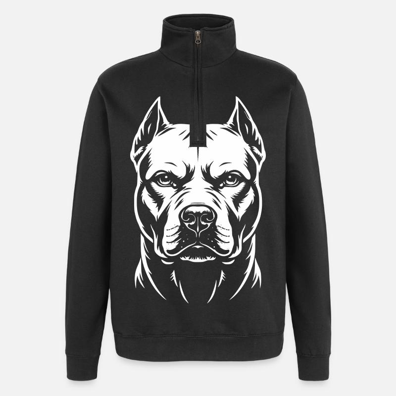 Pitbull Head - Quarter-Zip Sweatshirt - black