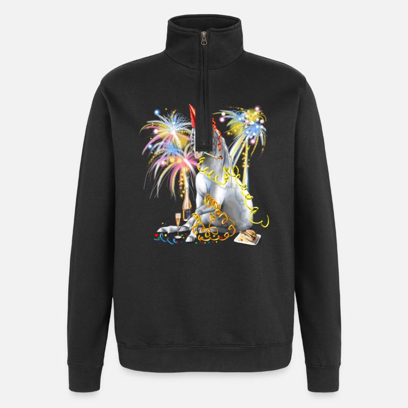 Partyhengst Silvesterknaller - Quarter-Zip-Sweatshirt - Schwarz
