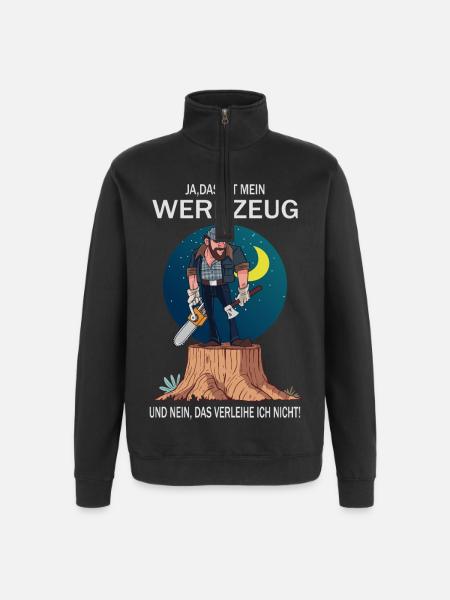 Lumberjack and his tools - Quarter-Zip Sweatshirt - black