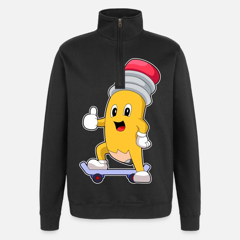 Pencil Skater Skateboard - Sweat à zip 1/4 - noir
