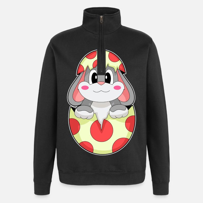 Bunny Egg - Quarter-Zip Sweatshirt - black