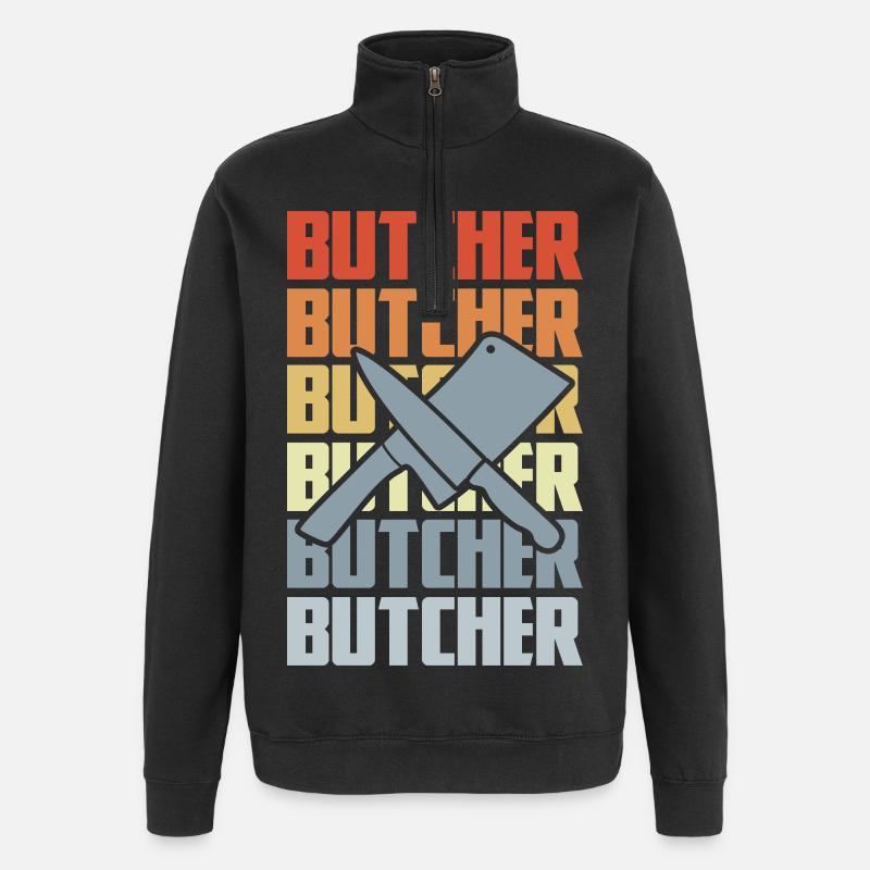 Boucher rétro - Sweat à zip 1/4 - noir