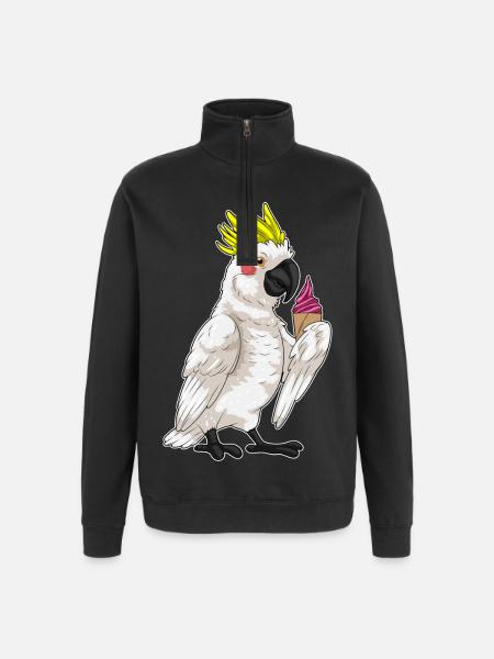 Parrot Waffle Ice Cream - Quarter-Zip Sweatshirt - black