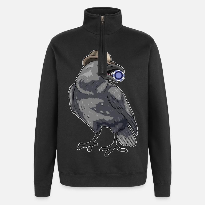 Krähe Poker Pokerchips - Quarter-Zip-Sweatshirt - Schwarz