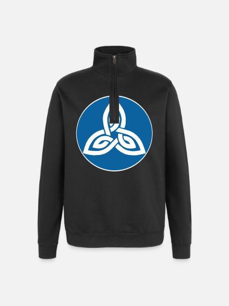 Blue Celtic Flower - Quarter-Zip Sweatshirt - black