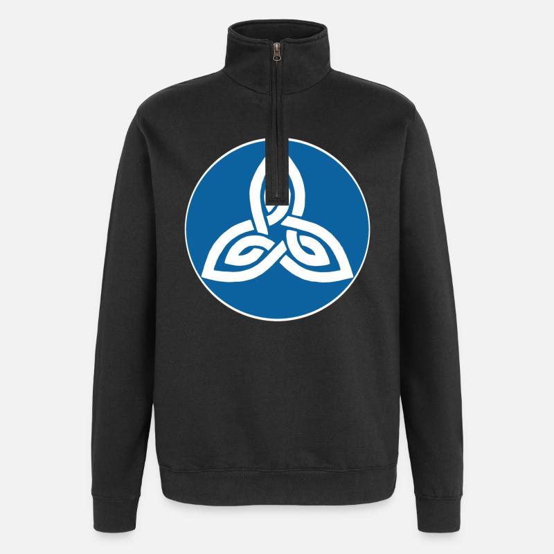 Blue Celtic Flower - Quarter-Zip Sweatshirt - black