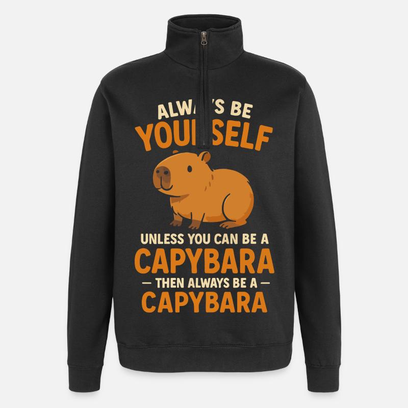 Capybara - Quarter-Zip Sweatshirt - black