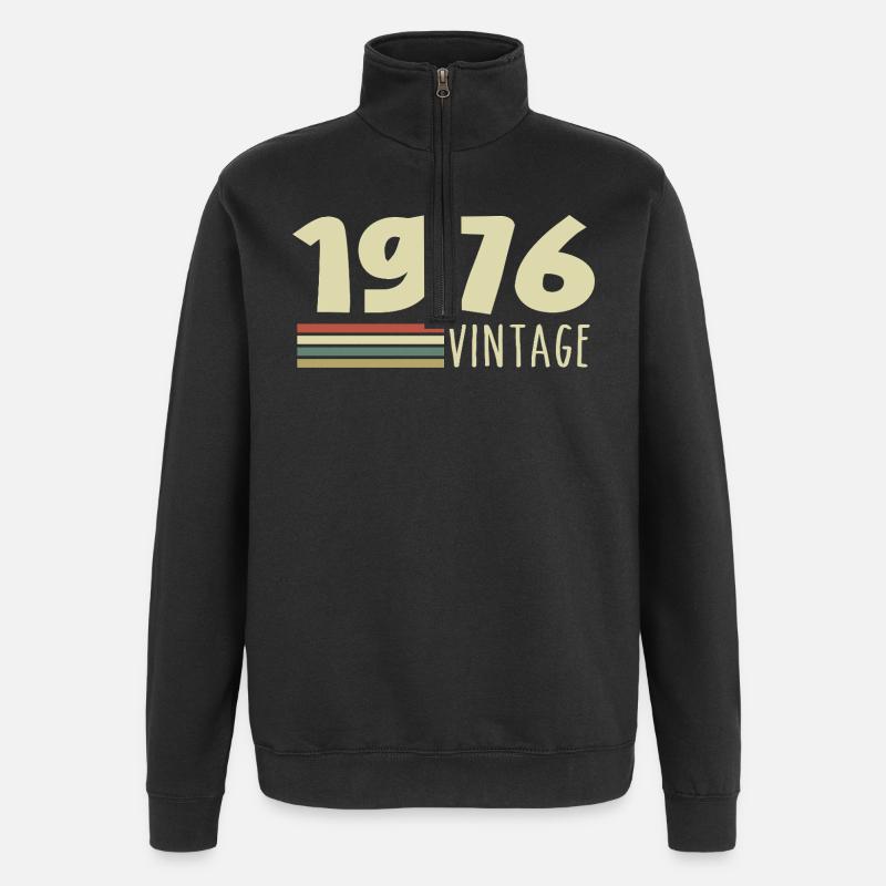 1976-Jubiläum-1976-retro-1976 - Quarter-Zip-Sweatshirt - Schwarz