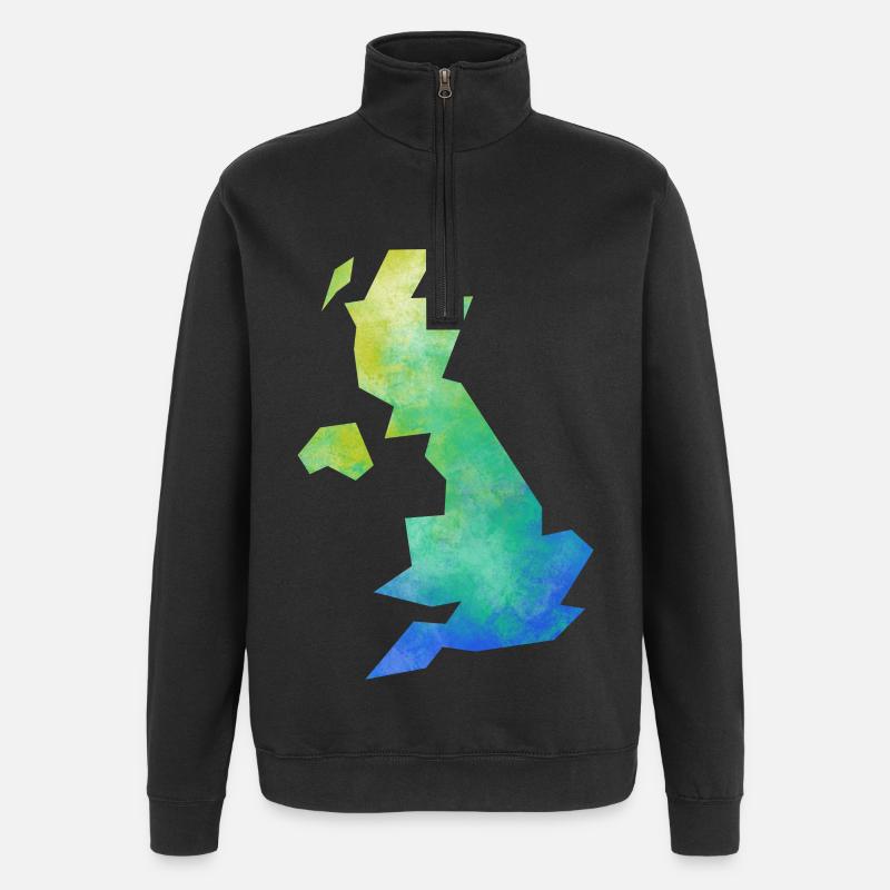Map UK - Sweat à zip 1/4 - noir