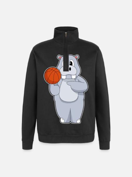 Hippo Basketteur Basketteur - Sweat à zip 1/4 - noir