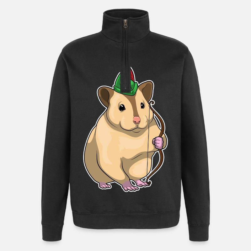 Hamster Archer Bow - Sweat à zip 1/4 - noir