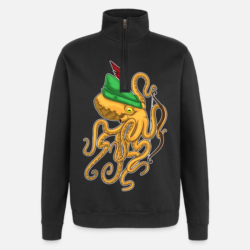 Octopus Archer Bow - Sweat à zip 1/4 - noir