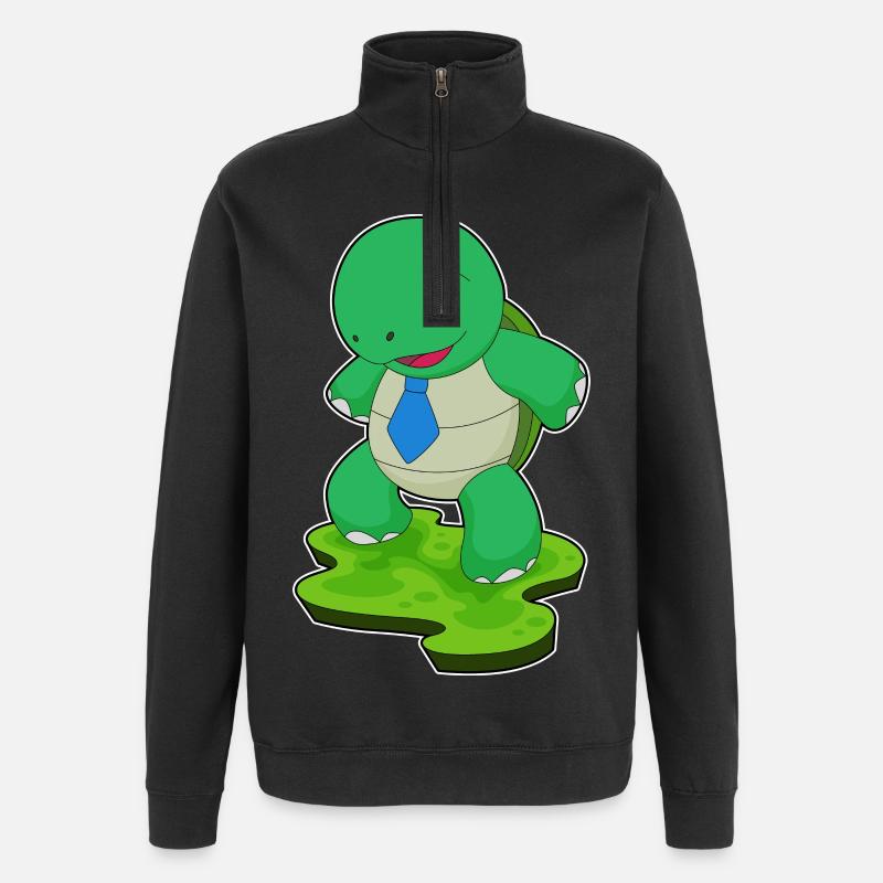 Turtle Necktie - Quarter-Zip Sweatshirt - black