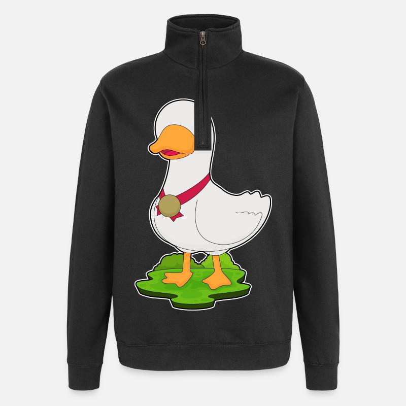 Duck Medal - Quarter-Zip Sweatshirt - black