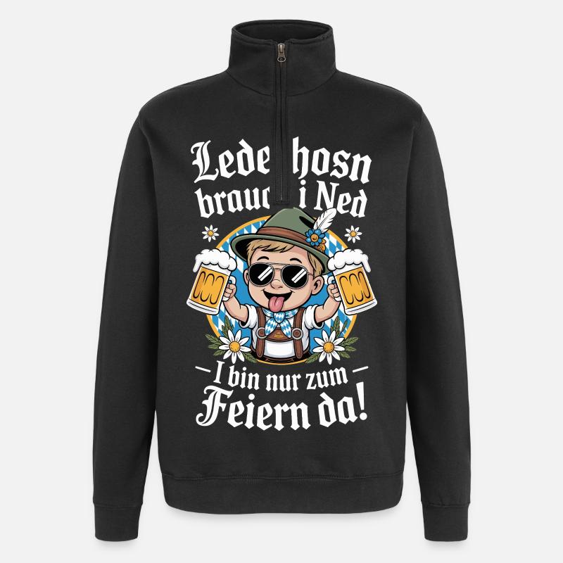 Festliches Bierfet Design mit Bierkrug - Quarter-Zip-Sweatshirt - Schwarz