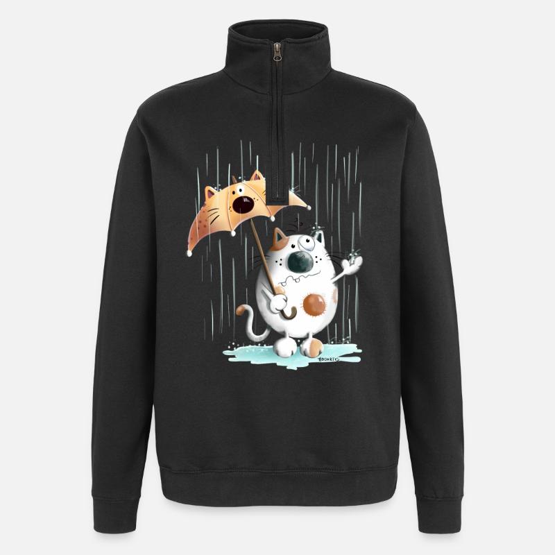 Rainy Day - Sweat à zip 1/4 - noir