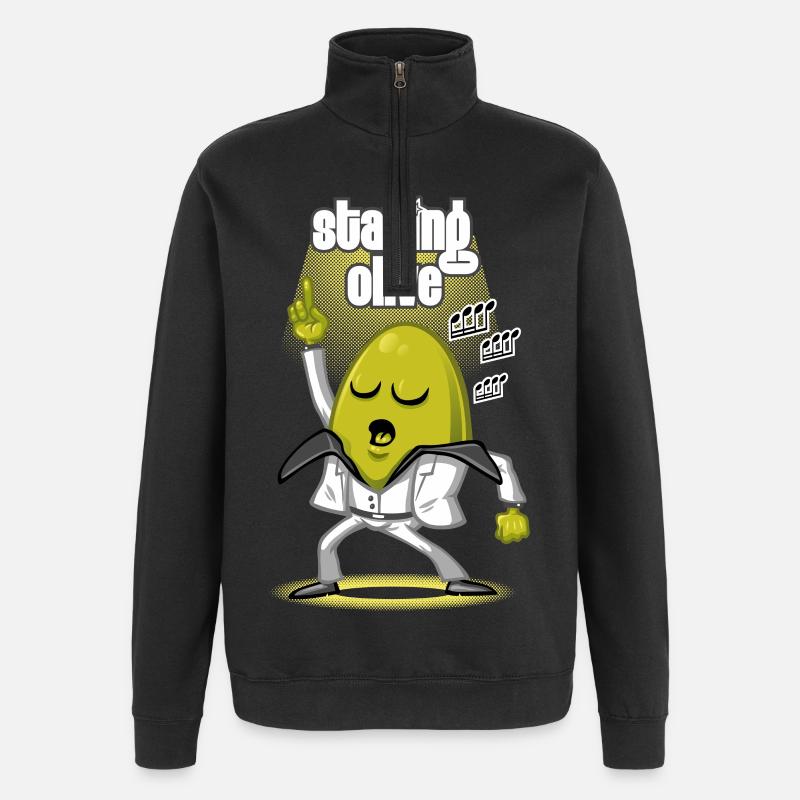 Staying olive - Quarter-Zip Sweatshirt - black